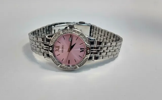 SEIKO SWAROVSKI CRYSTAL Pink women's ladies watch 6N22-00B0 £ -  PicClick UK