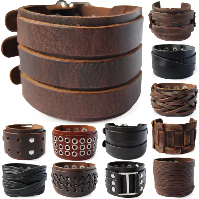axy® LEDERARMBAND-BREIT Surferarmband !Bracelet Leather Armband Herren