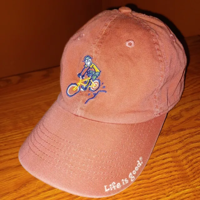 Life is Good Baseball Cap Toddler Distressed Biker Bicycle Hat Small 2T-4T