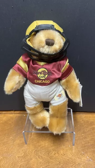 Hard Rock Cafe Chicago Football Player Plush Herrington Teddy Bear Toy W/Tags