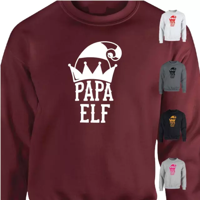 Papa Elf Christmas Sweater Jumper Family Funny Gift Pullover Unisex Sweatshirt