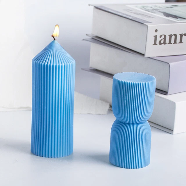 Silicone 3D Geometric Cylinder Series Candle Moulds Aromatherapy DIY Soap Molds