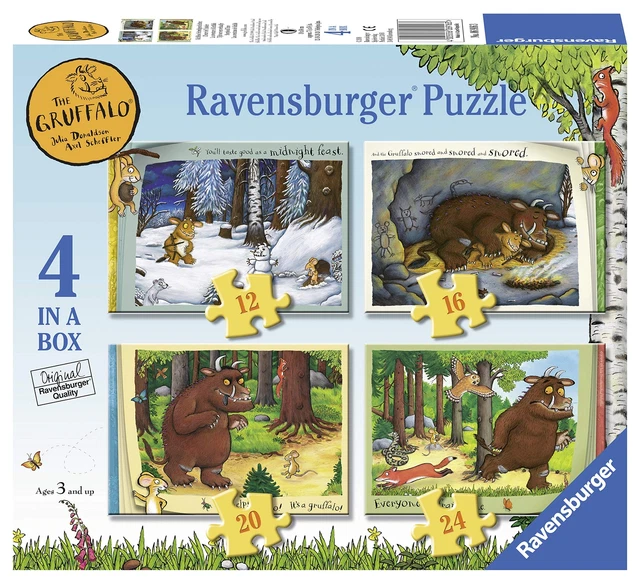RAVENSBURGER THE GRUFFALO 4 in Box (12 16 20 24 Pieces) Jigsaw Puzzles ...