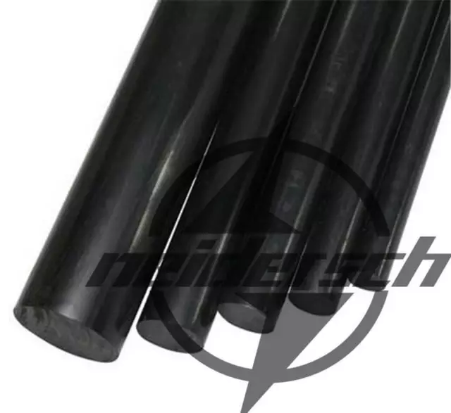New 2 pcs Nylon Polyamide PA Plastic Round Rod Stick Stock Black 10mm x 250mm