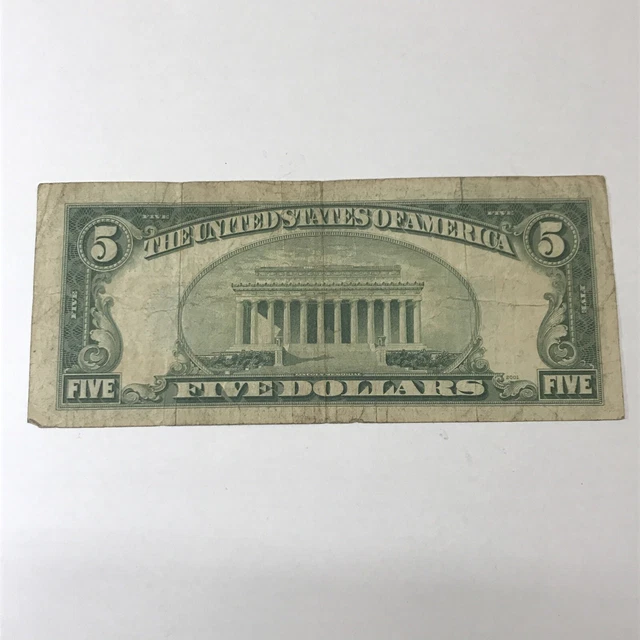 1934D $5 Dollar Bill Star Silver Certificate Blue Seal A Key Note 2