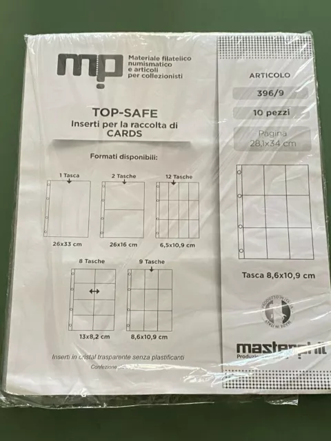 Masterphil 10 Inserti Top Binder Top Safe X Carte Bustine Pokemon Magic 9 Tasche