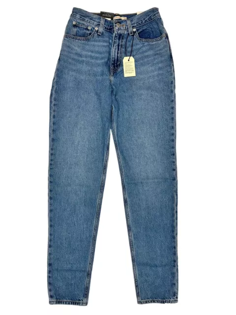 LEVIS High Rise 80s Mom Cotton Denim Boyfriend Cut Blue Jeans W25 NEW RRP 115