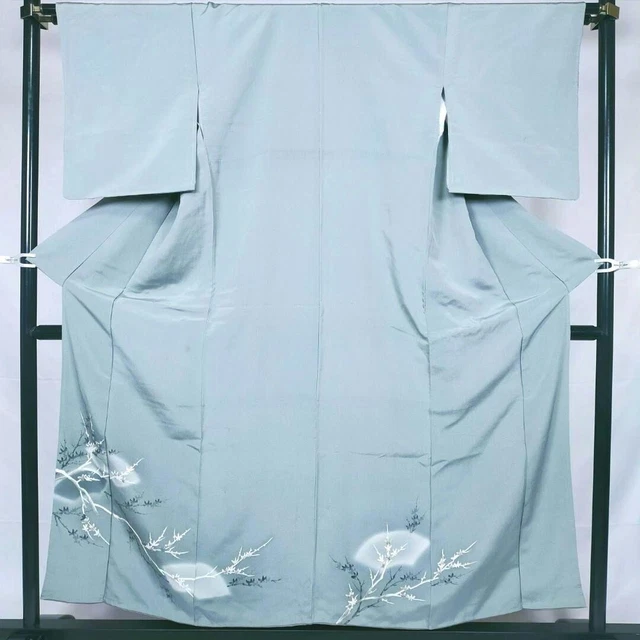 0472:Japanese Kimono  "TUKESAGE"  Silk 165cm Gold paint branch flower