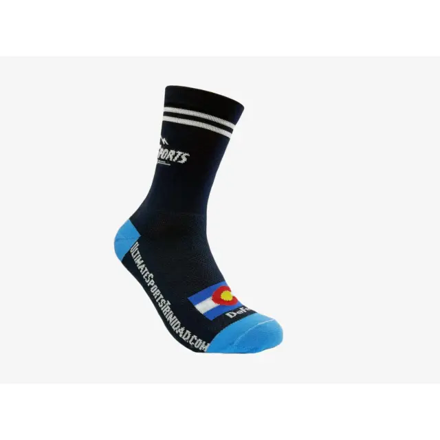 Ultimate Sports Team Cycling Socks Blue/White w Colorado Flag by DeFeet