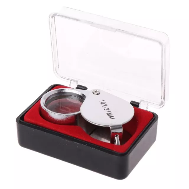 Mini 10 x 21mm Jeweler Loupe Eye Magnifier Magnifying Glass Triplet for Reading