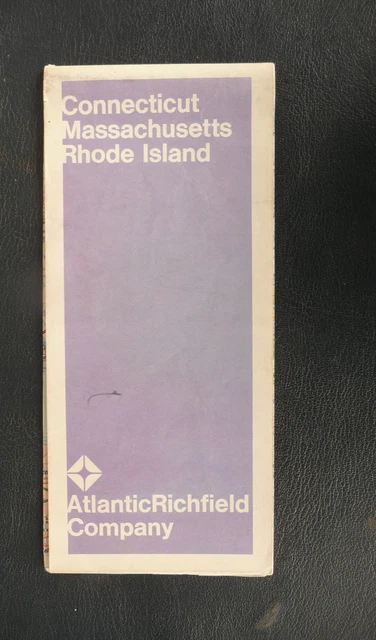 1969 Connecticut Massachusetts Rhode Island  map Atlantic Richfield ARCO gas oil