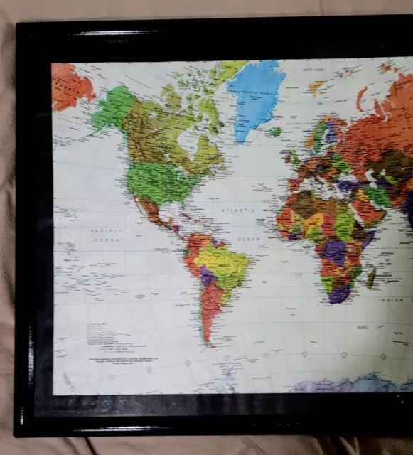 Johnnie Walker Black Label World Map Rare 30X21" Framed Print HTF TC