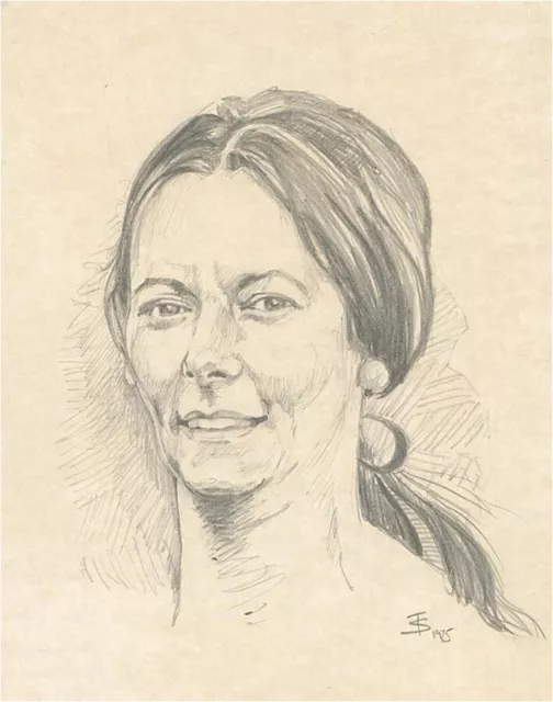 Terry Shelbourne (1930-2020) - 1975 Graphitzeichnung, Frauenportrait