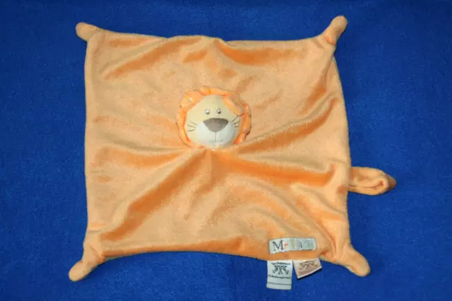 Les Chatounets Doudou Lion Plat Orange Jaune Attache Tetine Kom9