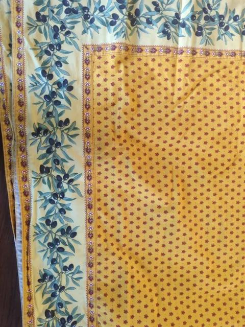 Provence France French Country Tablecloth Avignon Cotton Olives Yellow Red