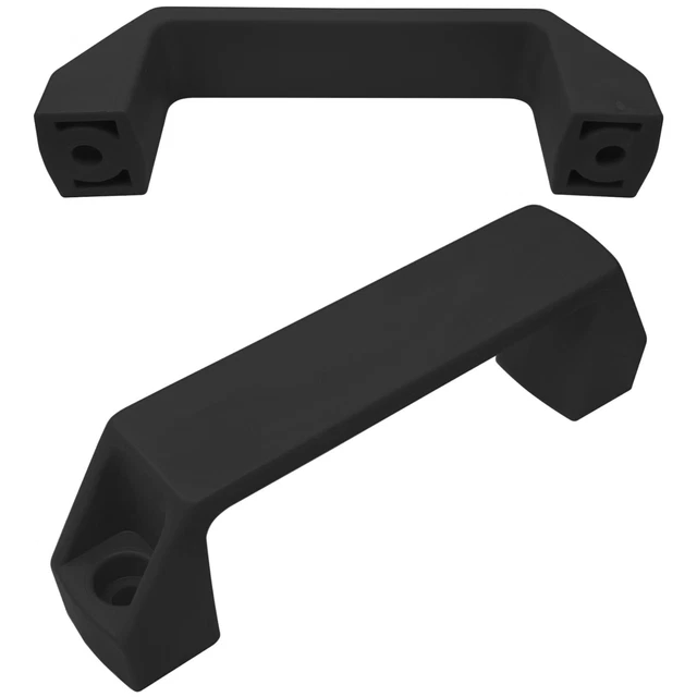 2x Heavy duty black plastic 130mm 5 1/8" industrial commercial door pull handle