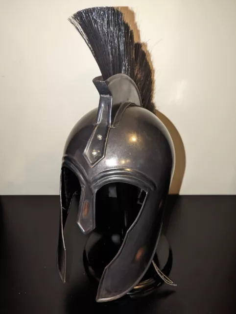 Medieval Armor Knight Spartan Greek Corinthian Trojan Helmet with Black Plume