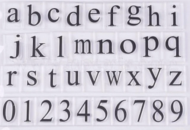Silikonstempel ABC A-Z Alphabet Buchstaben Zahlen Clear Stamps DIY Scrapbooking