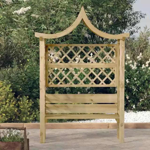 Pérgola de jardín con techo y banco madera pino impregnada vidaXL