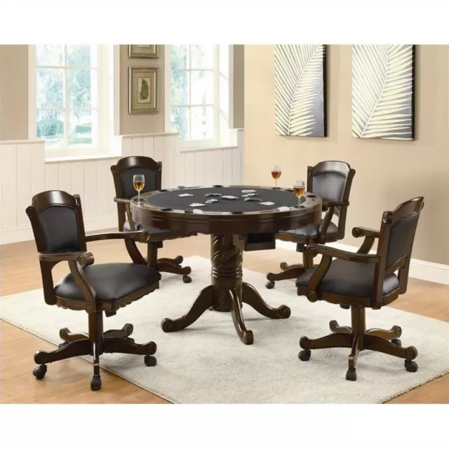 Coaster Turk 3-in-1 Round Poker Table Set