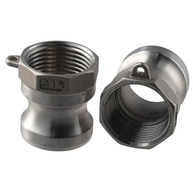 2pcs 304 Stainless Steel Cam Lock Fittings Male Adapter Female NPT Thread  Pipes