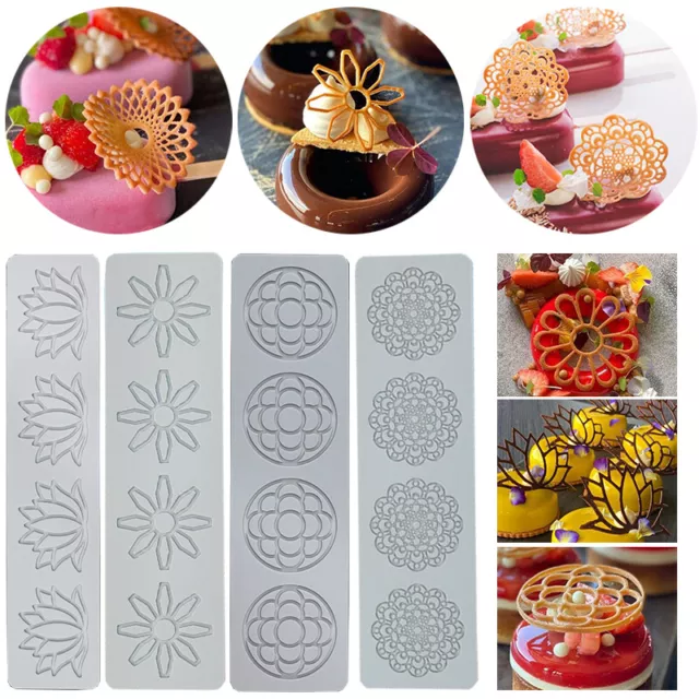 Lace Silicone Mold Mould Sugar Craft Fondant Mat Cake Decorating Baking Tools~