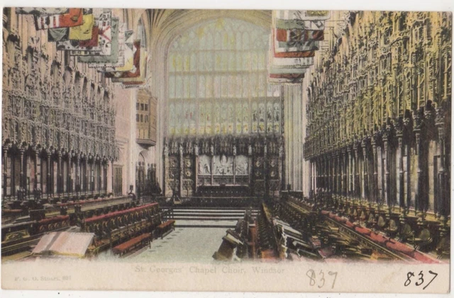 ST. GEORGES CHAPEL Choir Windsor Castle F.G.O. Stuart 837 Postcard #2 ...