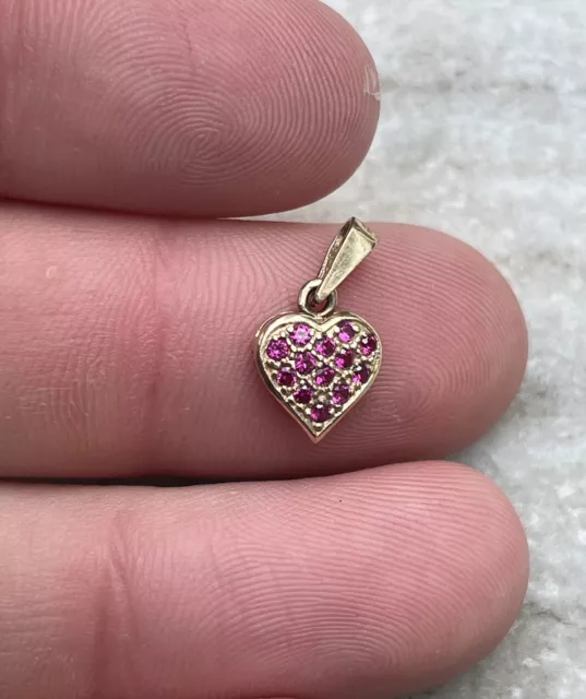 9ct Gold Ruby Heart Pendant