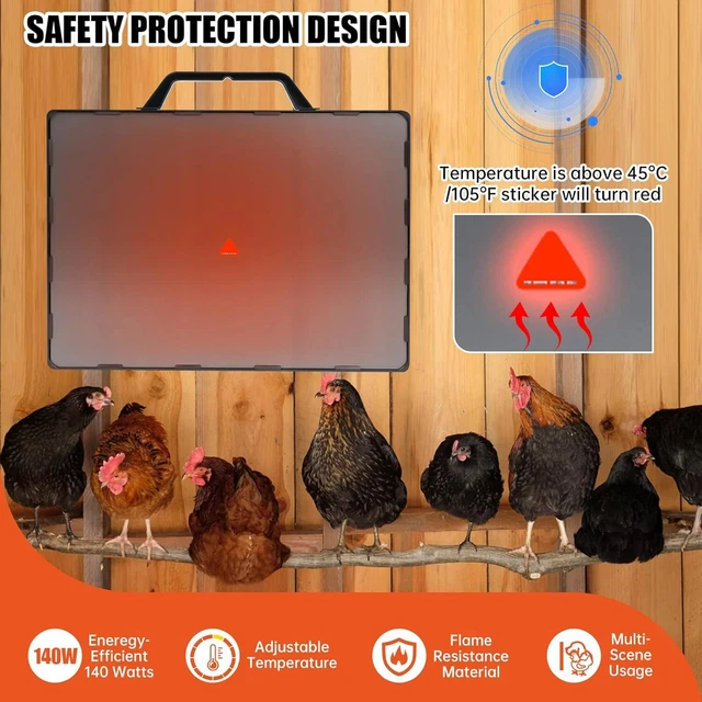 FITINHOT CHICKEN COOP Heater 140W Radiant Space Heat Flat Panel for