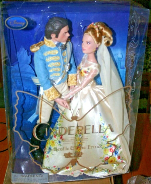 Disney Store Cinderella & The Prince Live Action Movie Doll Set Film Collection