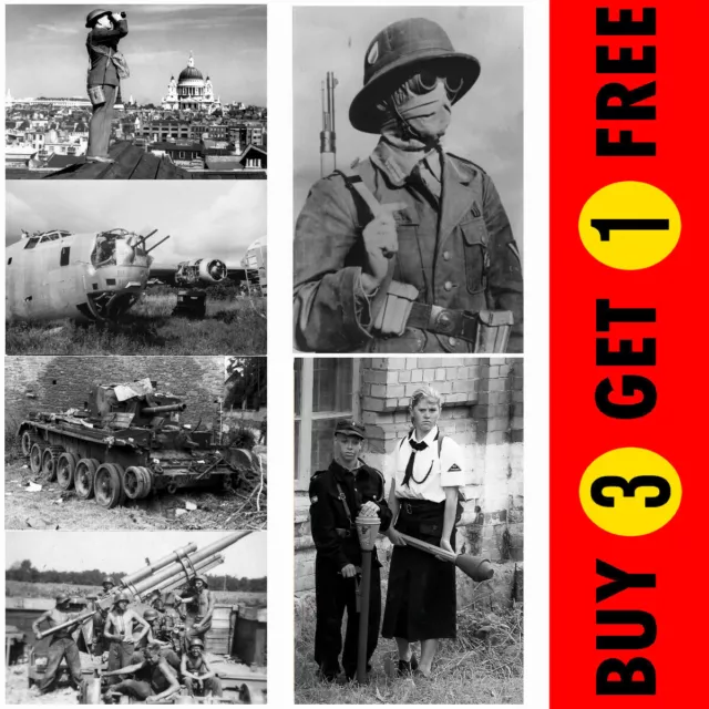 WW2 World War 2 Two WWII Photo Picture Poster Print Tanks Aircraft Soldiers Guns