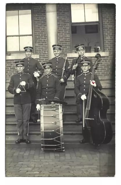 RPPC WWI Era US Army Band 6-Person Close Up Soldiers Military Concert Band V*