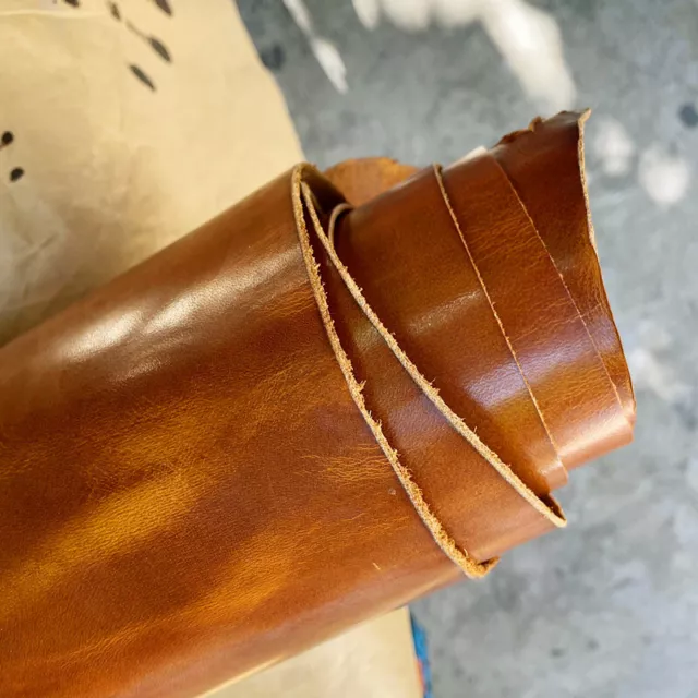 Heavy Oil Waxed Style | 2.2mm Tan Leather | Premium Pre-Cut Piece