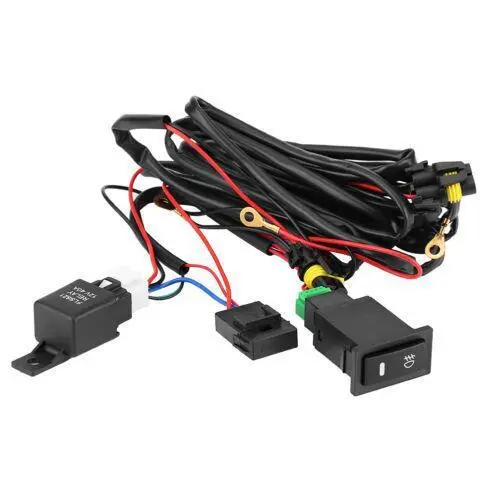 Universal 12V Car Fog Light Switch Kit w/ Fuse  Relay - Easy Install