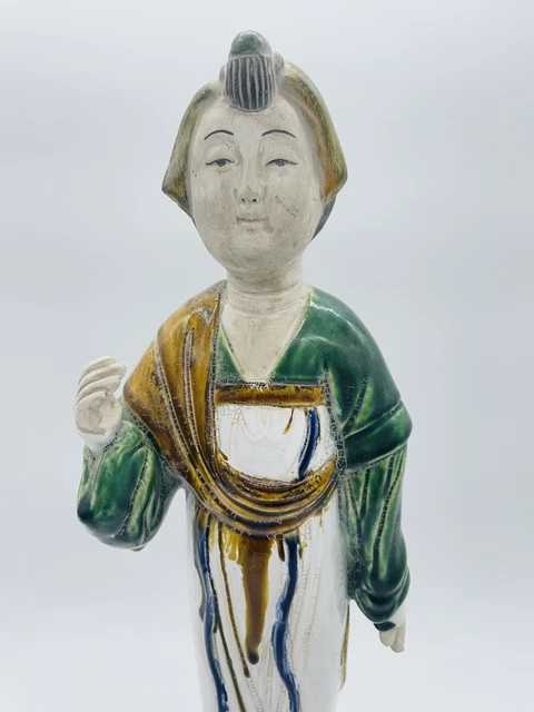 Vintage Chinese Ceramic Large Statue Figurine  17 inches Tall 3