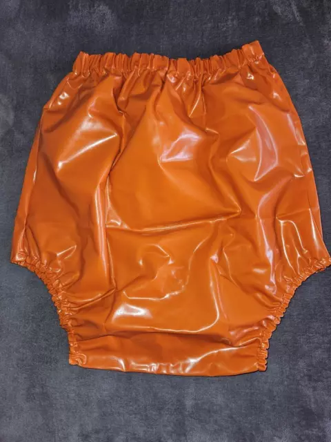 PVC Adulto Bambino Incontinenza Pantaloni Gomma Pannolino Arancione