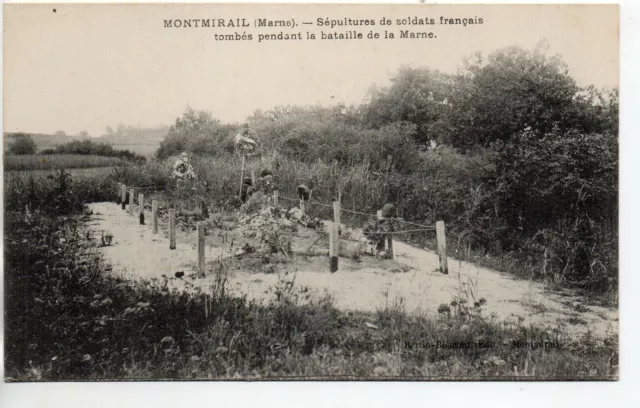 MONTMIRAIL - Marne - CPA 51 - guerre - sépultures de soldats Français