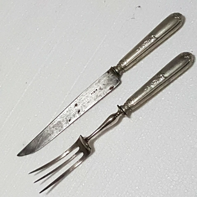 Ensemble couteau et fourchette a viande a poser sur table - Couteaux de