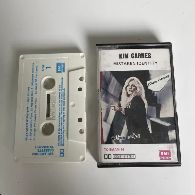 Kim Carnes MISTAKEN IDENTITY Vintage Cassette Tape 1981 **inc. BETTE DAVIS EYES