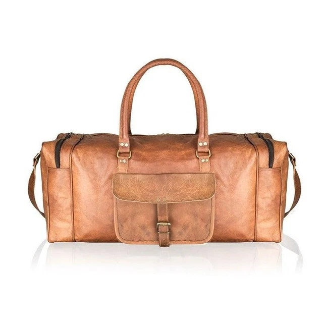 Bag Leather Holdall Travel Weekend Duffle Gym Luggage Large Mens Sports Handbag