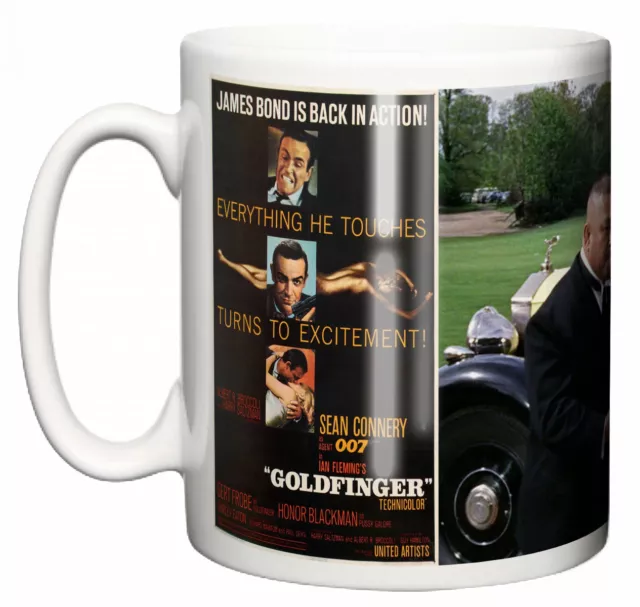 Goldfinger Poster & Scene James Bond Sean Connery Movie 1964 Coffee Tea Mug Gift