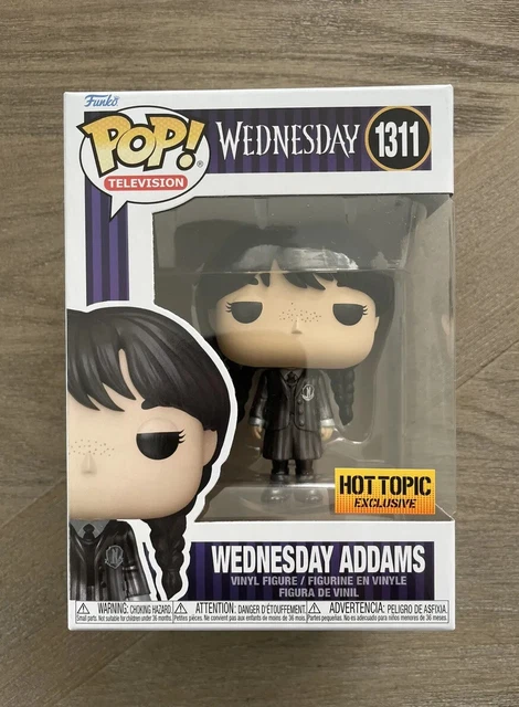 Funko Pop Netflix TV Wednesday Addams #1311 Hot Topic Metallic + Protector