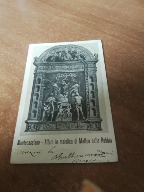 Cartolina Montecassino Altare In Maiolica Fi Matteo Della Robbia Vg 1920