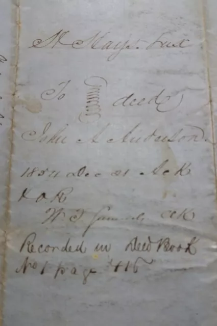 RARE 1854 Land Deed Mill Creek Hardin Co KY Hercules Hays from Andrew Hynes Plot 2