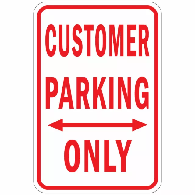 Aluminum Vertical Metal Sign Multiple Sizes Customer Parking Only W Double Arrow