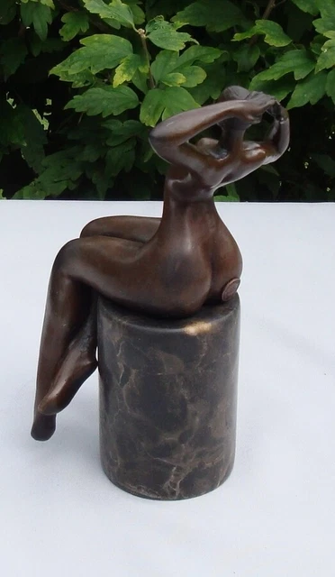 Estatua Damisela Sexy Moderno Estilo Bronce sólido Firmado 3