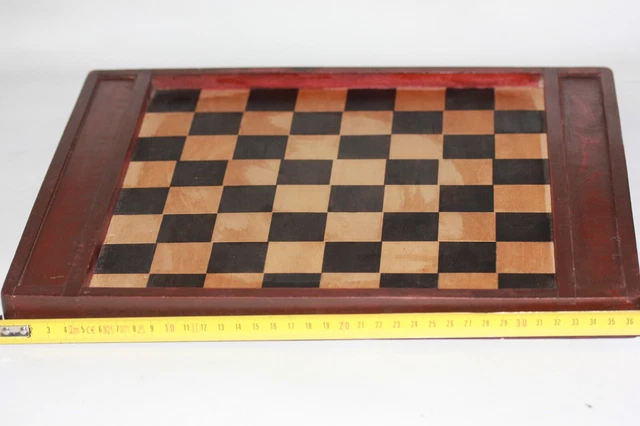 Plateau De Jeu Dames Et échecs 36x36 Cm - Placage Bois - France (sans Pièces)