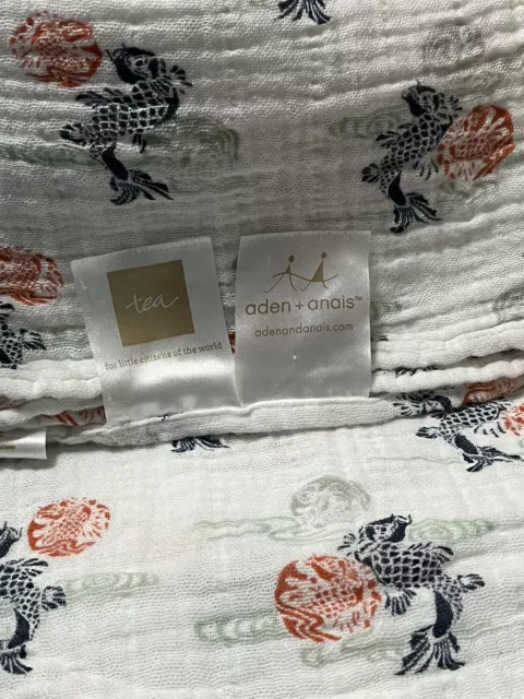 Aden & Anais Muslin Baby Blanket Swaddle Cotton Tea Print 47 X 40