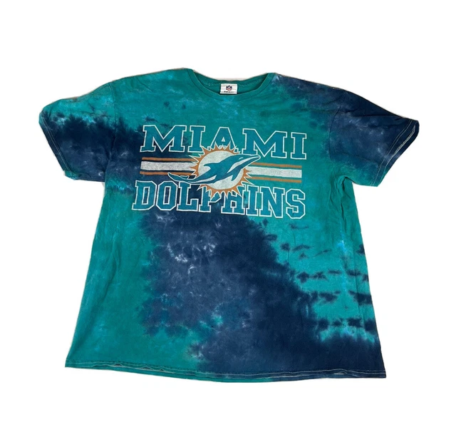 Miami Dolphins NFL Team Apparel Blue Tie Dye T-Shirt Size L