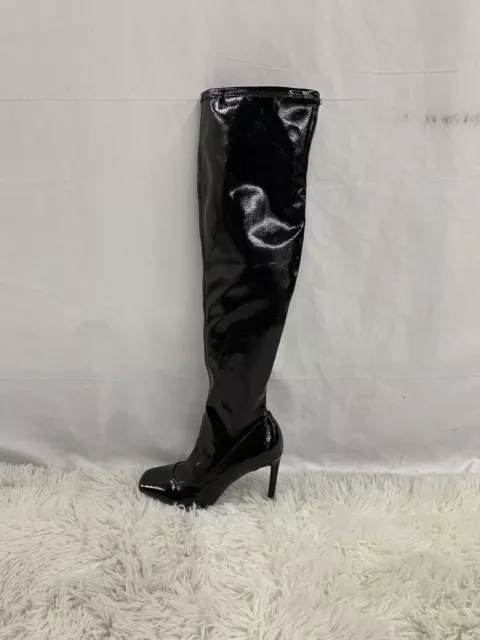 INC Keenah Patent Square Toe Thigh-High Boots Shoes Women’s Size 6.5M (032258)